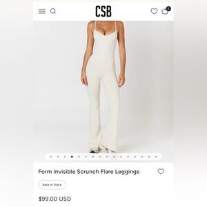 Crop Shop Boutique Cream Flare Leggings